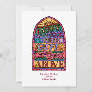 Stained Glass Religious Non-Photo Holiday Card