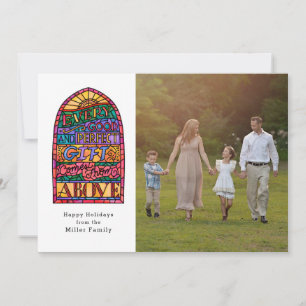 Stained Glass Religious Photo Holiday Card