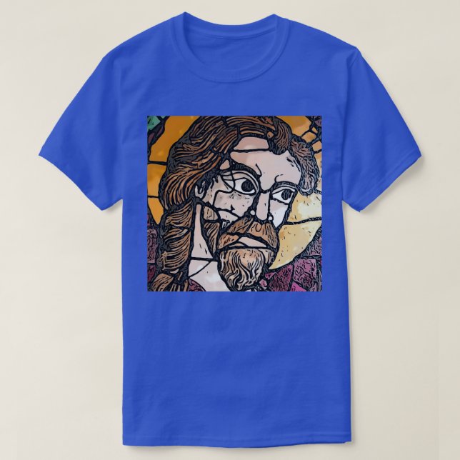 Stained Glass Renaissance Jesus Christ T-Shirt (Design Front)