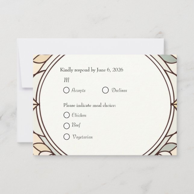Stained Glass Response Card w/ Meal Choice (Front)