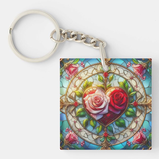 Stained Glass Romance Key Ring (Front)