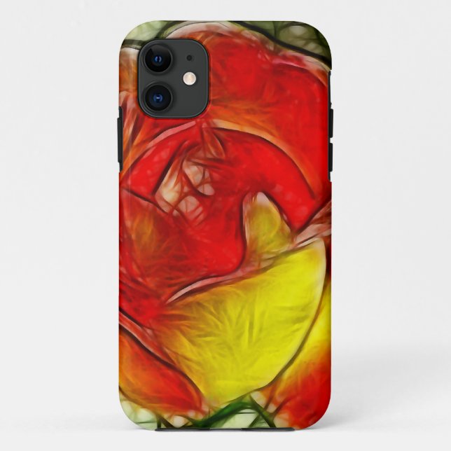 Stained Glass Rose  Case-Mate iPhone Case (Back)