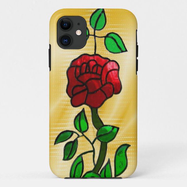 Stained glass Rose Case-Mate iPhone Case (Back)