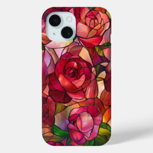 Stained Glass Rose Garden Art For Nature Lovers iPhone 15 Case