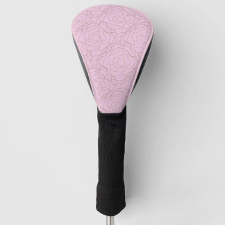 Stained Glass Rose: Gold Rose on Pink  Golf Head Cover