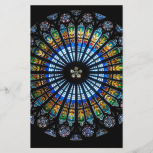 Stained glass rose window in France's Strasbourg Stationery