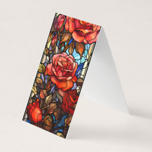 Stained Glass Roses Folding Bookmarks Bookmarker Business Card