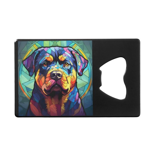Stained Glass Rottweiler  (Front (Horizontal))