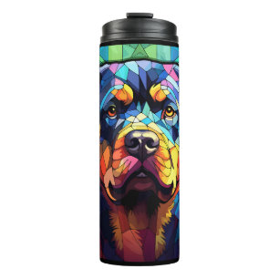 Stained Glass Rottweiler Thermal Tumbler