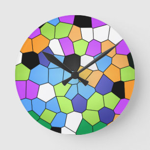 Stained Glass Round Clock