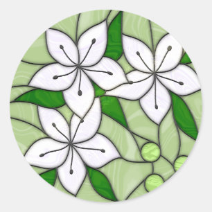 Stained Glass Round Stickers