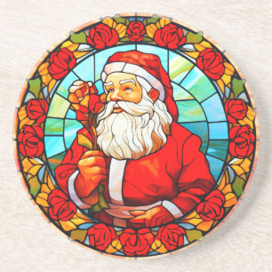 Stained Glass Santa Christmas Ornament-67680 Coaster
