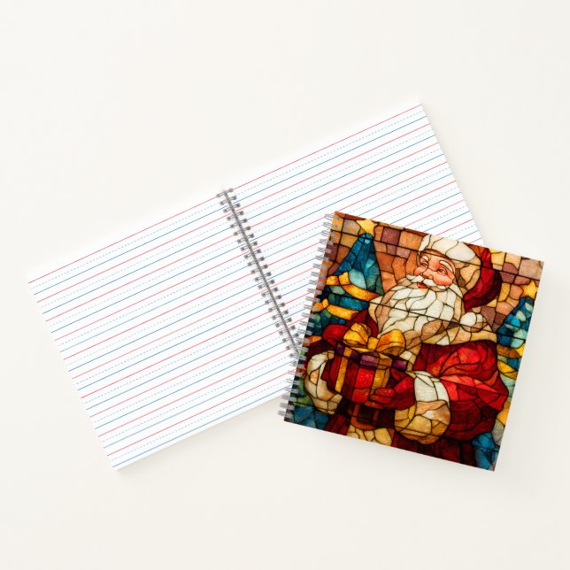 Stained Glass Santa Notebook (Inside)