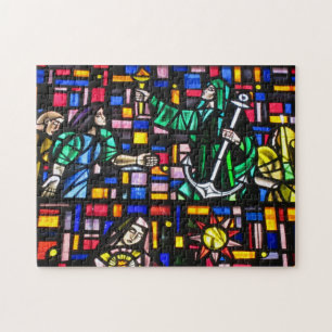 stained glass scene jigsaw puzzle