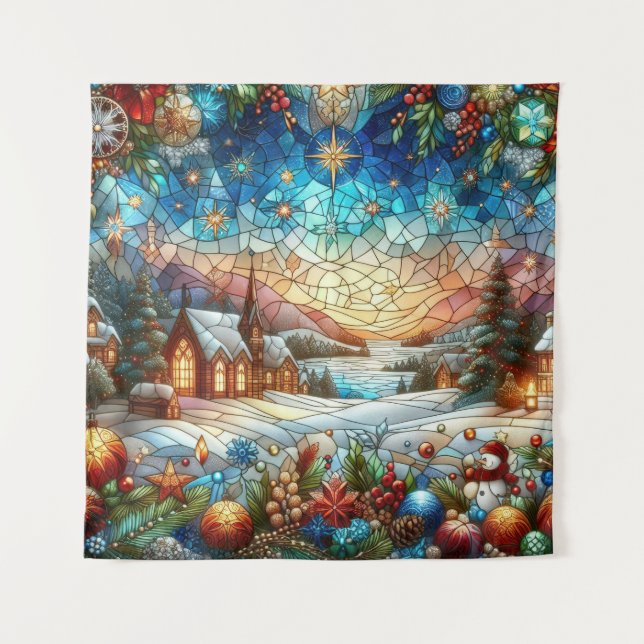 Stained Glass Scene Tapestry (Front)