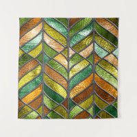 Stained glass seamless texture with leaf pattern, 