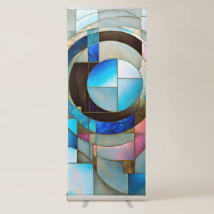 “Stained Glass Serenade” Colourful Abstract Art Retractable Banner
