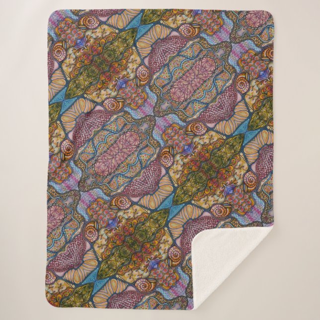 Stained Glass Sherpa Blanket (Front)