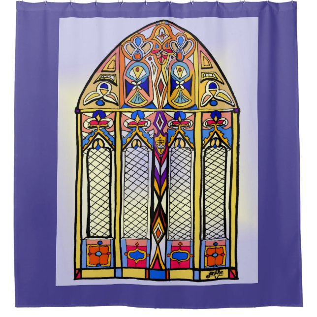 Stained Glass Shower Curtain (Front)