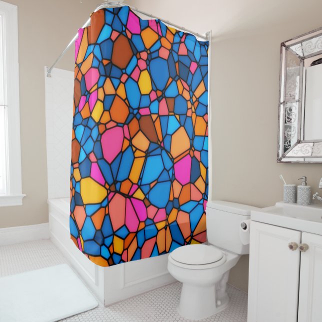 Stained Glass Shower Curtain (In Situ)
