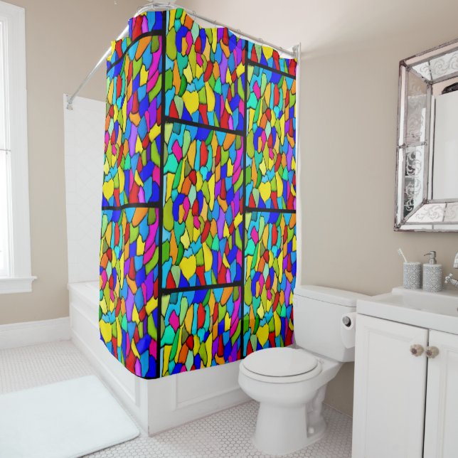 Stained Glass Shower Curtain (In Situ)
