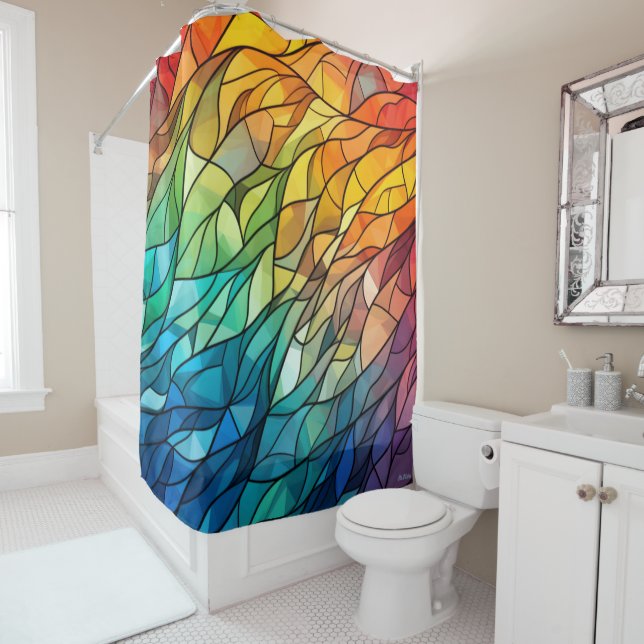 stained glass shower curtain (In Situ)