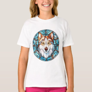 Stained Glass Siberian Husky Dog T-Shirt