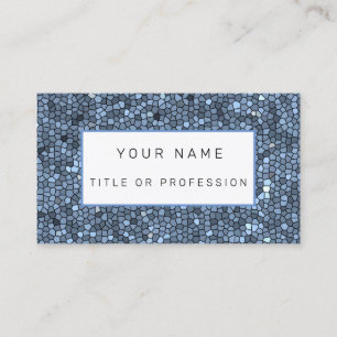 Stained Glass Silver Blue Business Card
