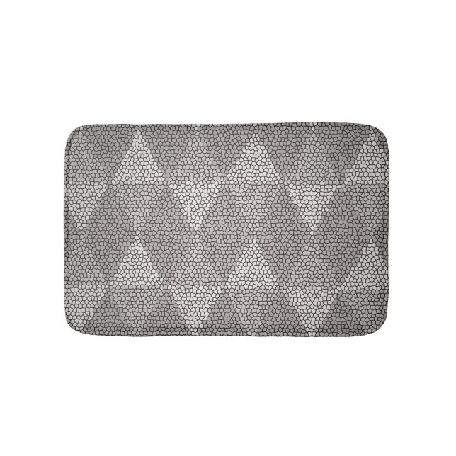 Stained Glass Silver Diamond Pattern Bath Mat (Front)