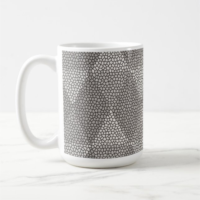 Stained Glass Silver Diamond Pattern Coffee Mug (Left)