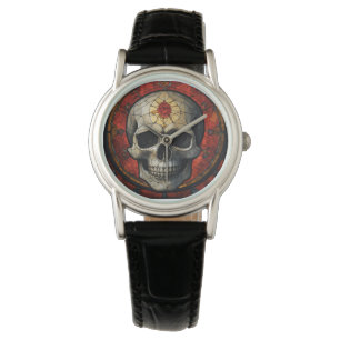 Stained Glass Skull Watch