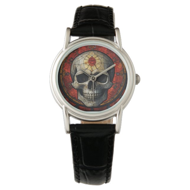 Stained Glass Skull Watch (Front)
