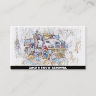 *~* Stained Glass Snow Removal Snow Truck AP74 Business Card