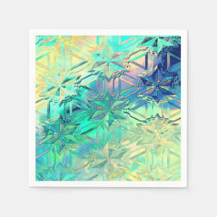 Stained glass snowflake colourful cute pastel napkin