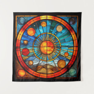 Stained Glass Solar System Tapestry