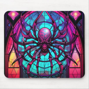 Stained glass spider mouse mat
