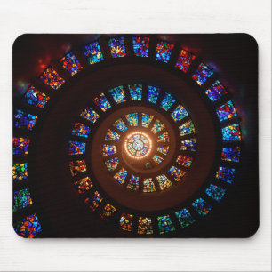 Stained Glass Spiral Window Mouse Mat