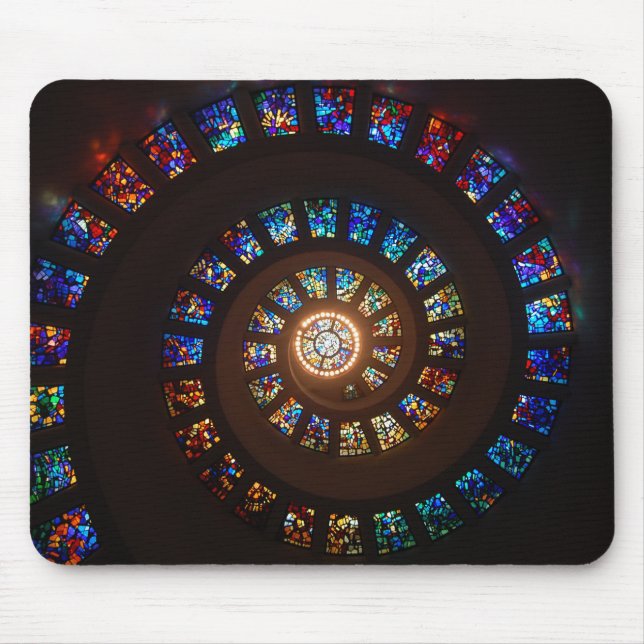 Stained Glass Spiral Window Mouse Mat (Front)
