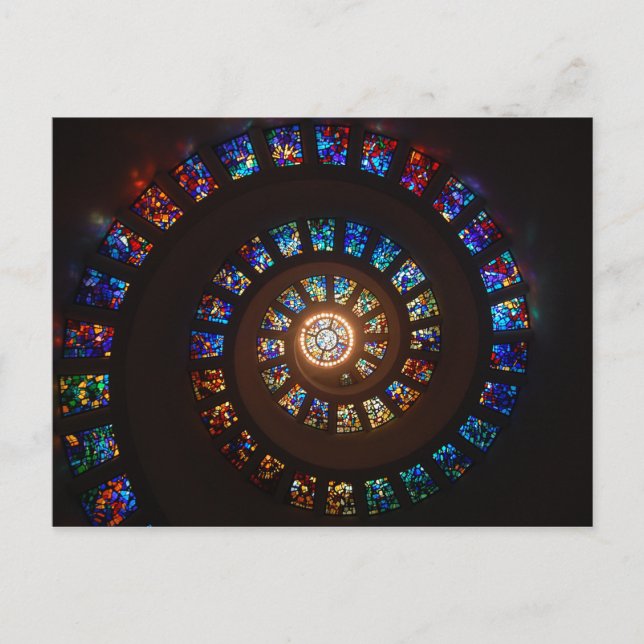 Stained Glass Spiral Window Postcard (Front)