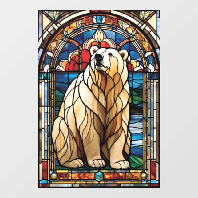 Stained Glass Spirit Bear  Window Cling (Sheet)