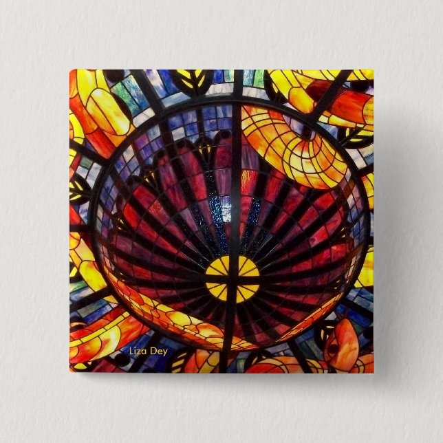 'Stained Glass'  Square Button (Front)