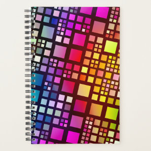 stained glass squares - vibrant rainbow : planner