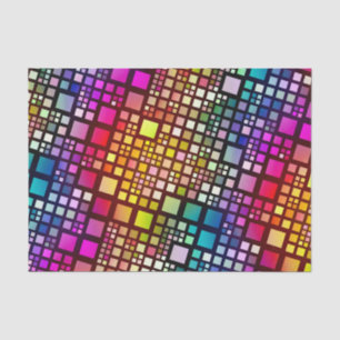 stained glass squares - vibrant rainbow :  tissue paper