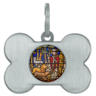 Stained Glass St. Francis Pet Protector ID Tag