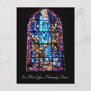 Stained Glass - St. Mere Eglise Postcard