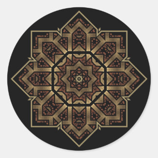 stained glass star classic round sticker