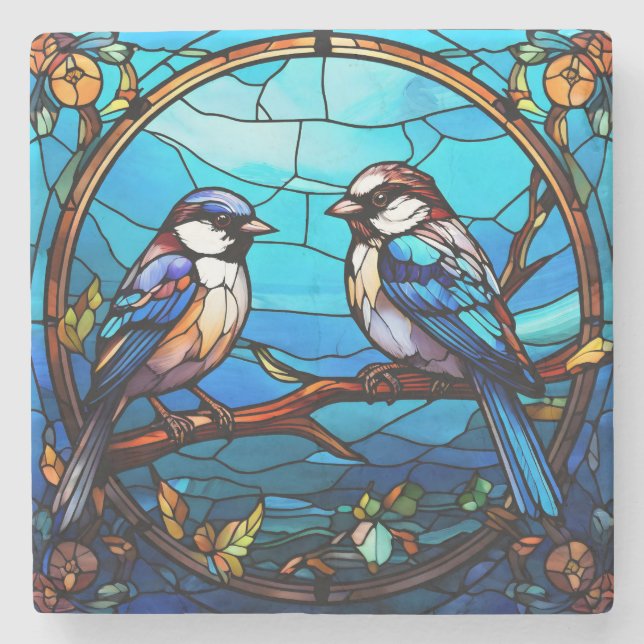 Stained Glass Stone Coaster (Front)