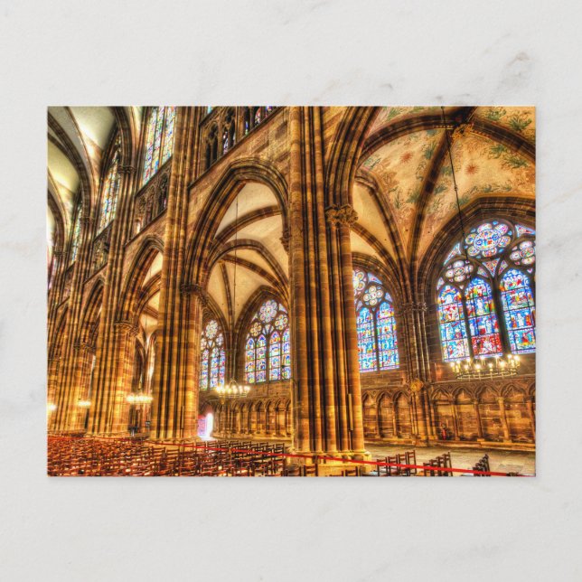 Stained Glass Strasbourg Cathedral Postcard (Front)
