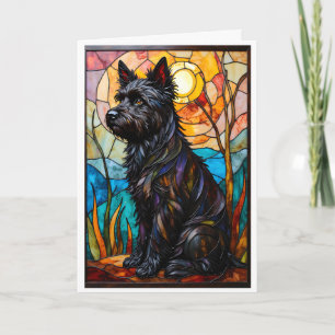 Stained Glass Style Cairn Terrier Dog Card