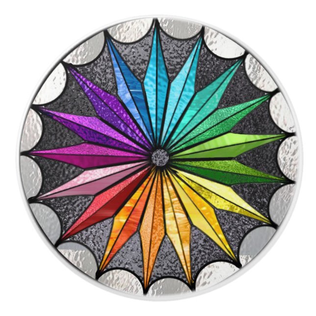 Stained Glass Style Ceramic Knob (Front)